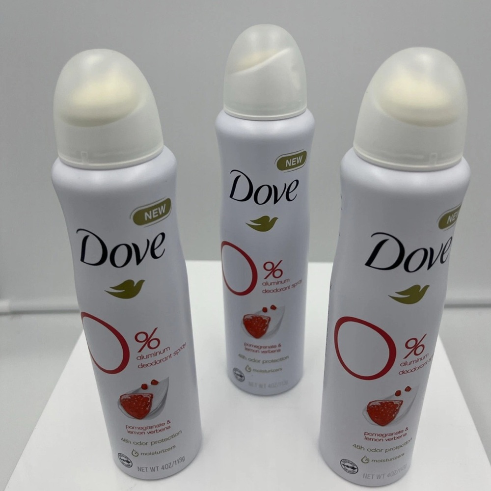 3 Pk Dove 0% Aluminum Pomegranate & Lemon Verbena 48 Hour Deodorant Spray-4oz - Picture 5 of 6